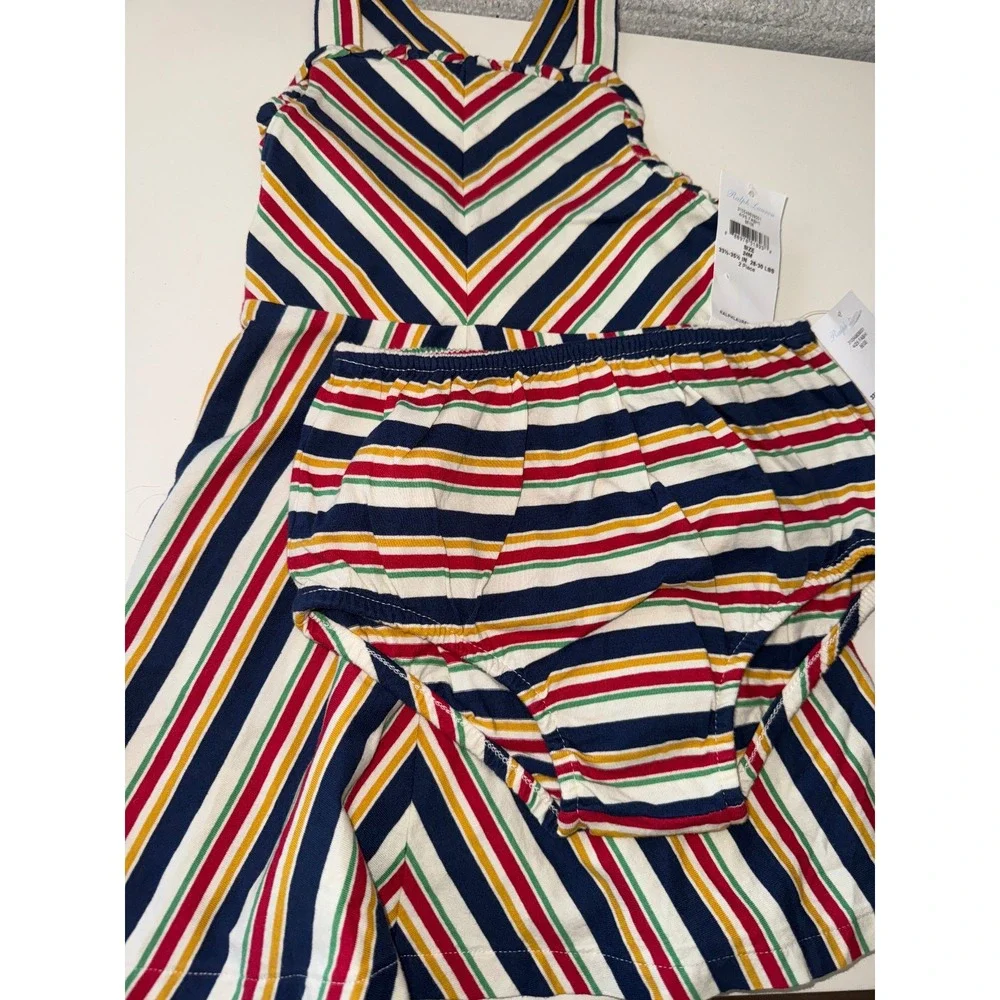 Toddler Ralph Lauren Bloomer‎ Cotton Set Striped NWT 24 months